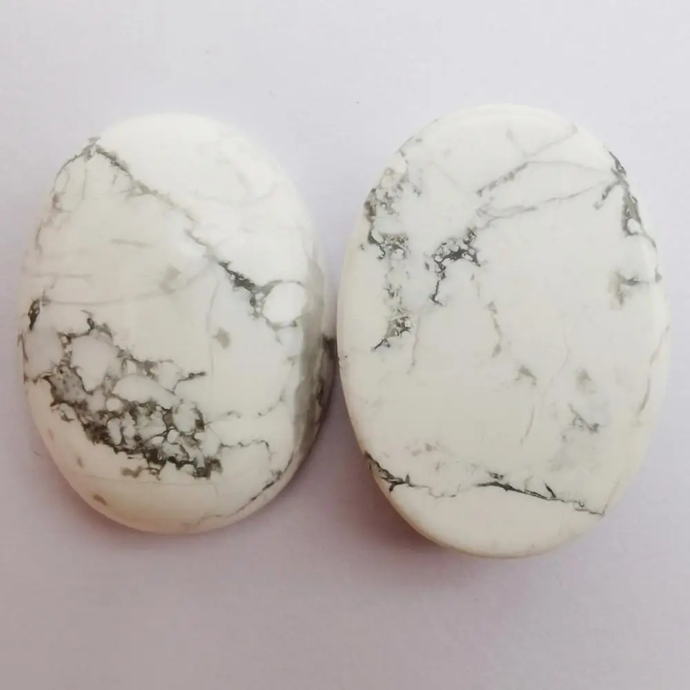 Овальный Кабошон из белого камня Howlite 30x22 мм ювелирные изделия для женщин