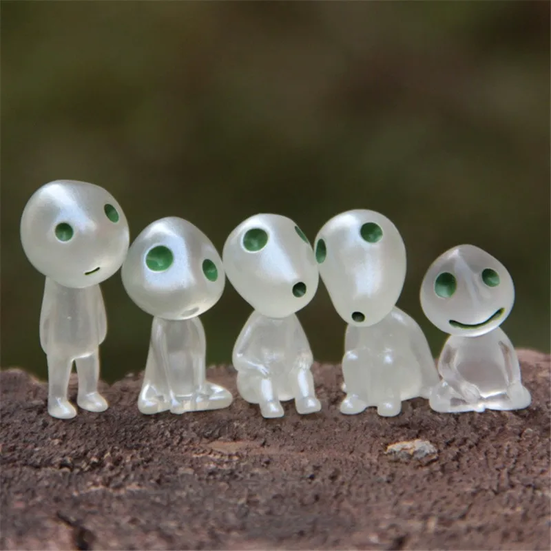 

5pcs/lot Princess Mononoke Luminous Tree Elves Gardening Potted Decoration Micro Landscape Accessories Action Toy Figures B0598