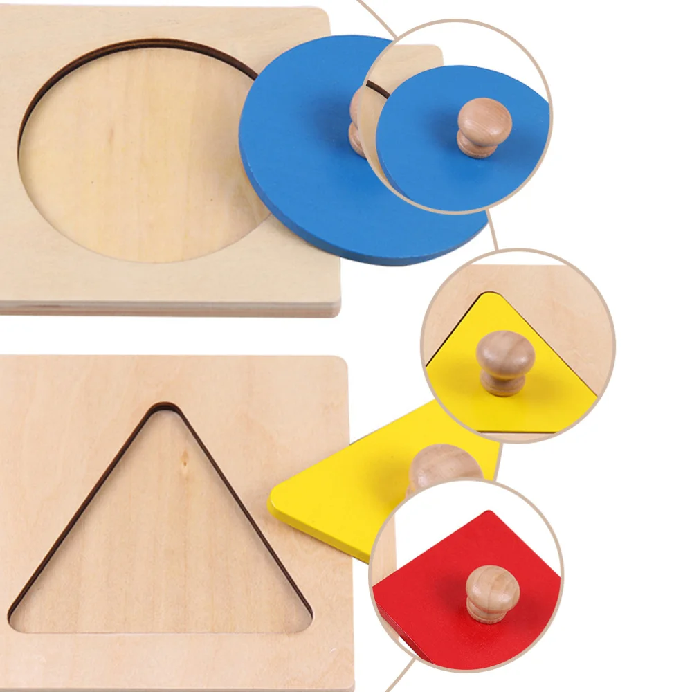 

1 Set Geometric Shape Puzzle Wooden Early Education Toys Brain-developed