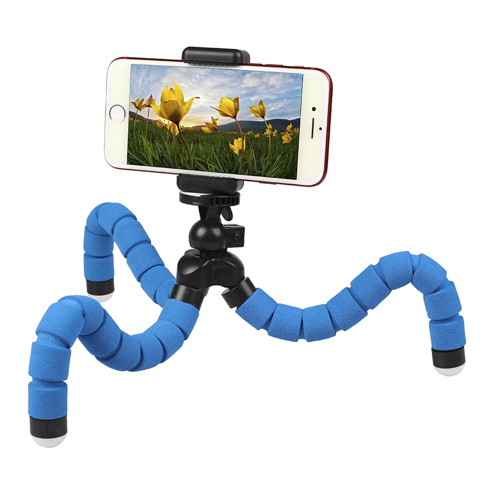 

Plus Size Sponge Flexible Tripod for Phone with Mobile phone Holder Gopro Mount, Desk Tripod for SmartPhone/Camera/Tablet