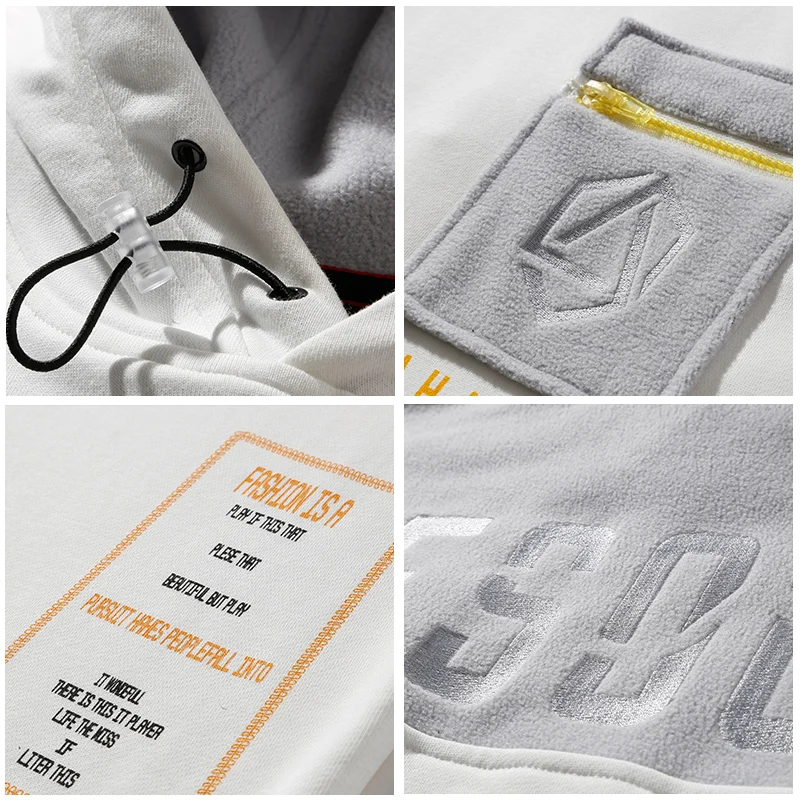 

Una Reta Hip-Hop Men Hooded Sweatshirt New Casual Fleece pocket design Sweatshirt Streetwear Male Harajuku Hoodie Pullover Tops