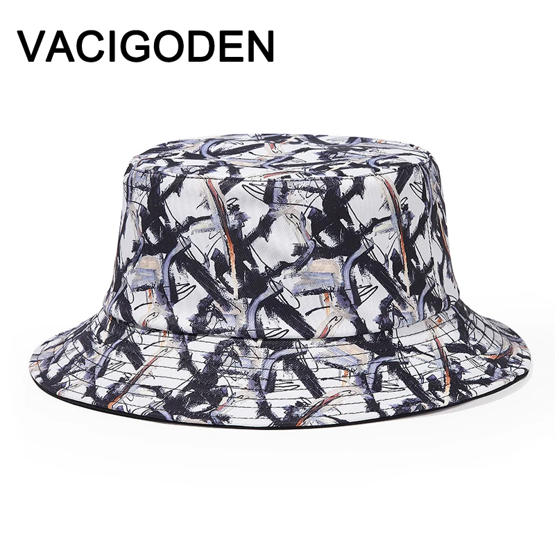 

Шляпа-Панама женская, двусторонняя, с принтом граффити