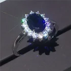 Изысканная модная королевская Бижутерия Кольцо принцессы Дианы обручальное кольцо с сапфиром женское ювелирное изделие свадебное кольцо