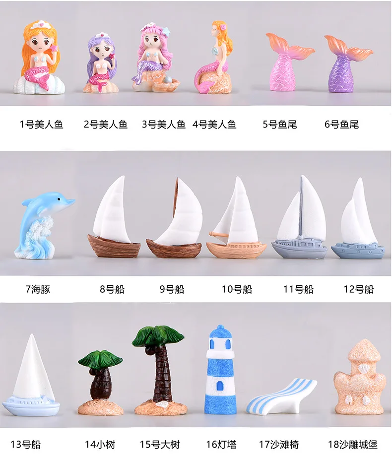 Мини морской русалки модель смоляные фигурки Фея садовые миниатюры аквариум