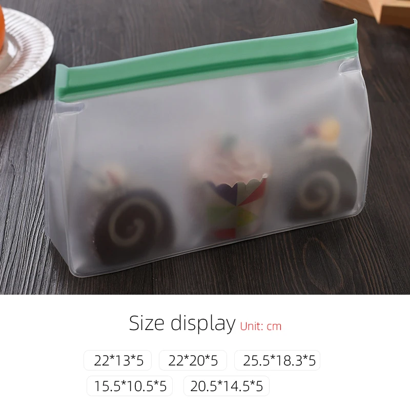 PEVA стереоскопический пакет на молнии для сохранения свежести нулевые отходы