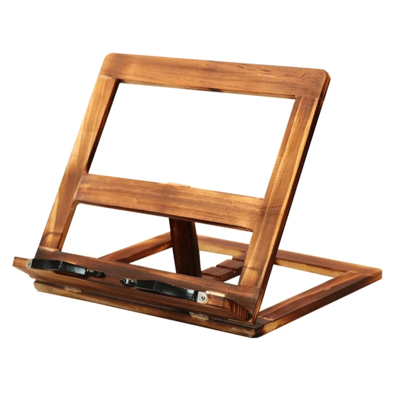 

Foldable Recipe Book Stand,Wooden Frame Reading Bookshelf,Tablet Pc Support Stan