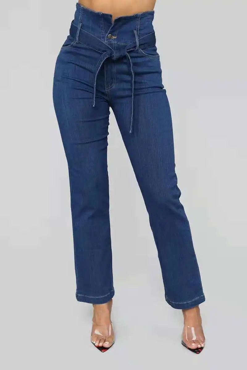 

High waist four row elastic slim Leggings jeans