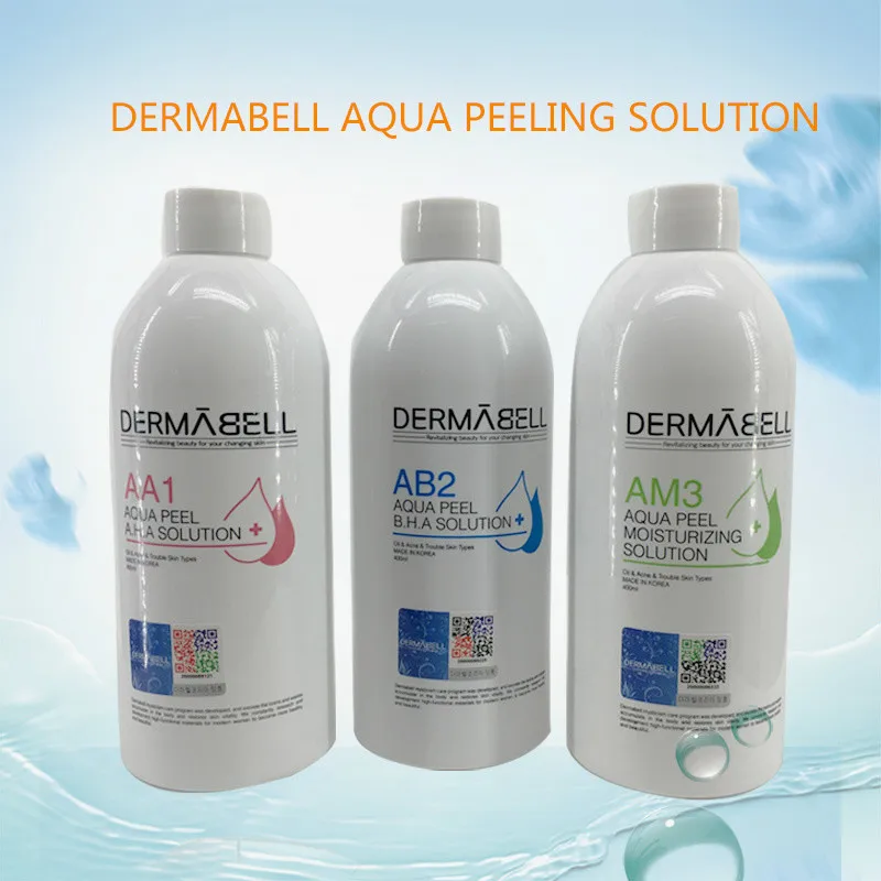 Aqua Peeling Solution Dermabell 3*400Ml Hydra Dermabrasion Aqua Facial Serum For Normal Skin Fast Free Delivery