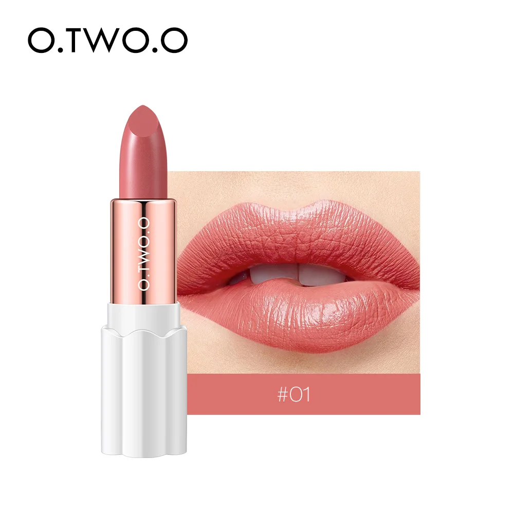 01 O. TWO. O, Сексуальная Красная Мерцающая губная помада Batom, 12 цветов, матовая губная помада телесного цвета, водонепроницаемый долговременный увлажнитель, мягкий бальзам для губ, макияж - Цвет: 01