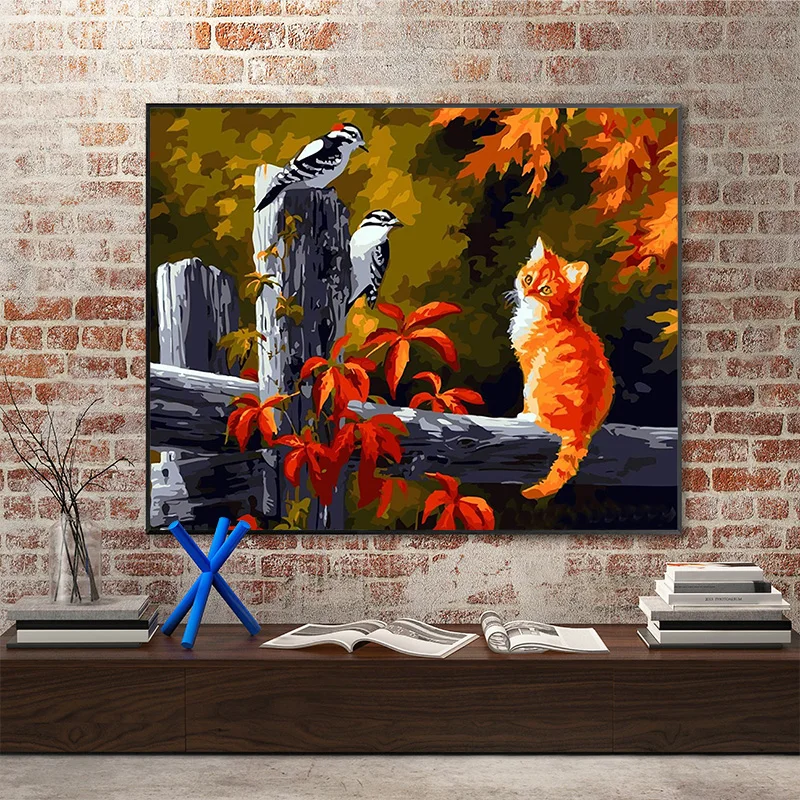 Животное собака кошка живопись по номерам животные белка реалистичные картины