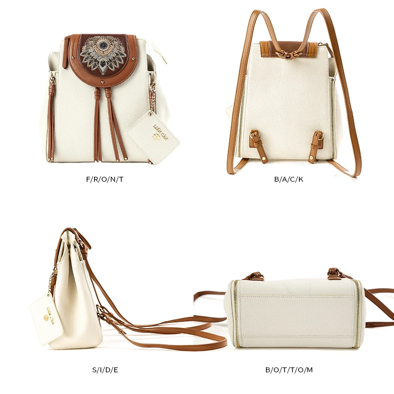 LIAN CAN рюкзак из натуральной кожи Ловец снов рюкзаки с вышивкой Национальный стиль