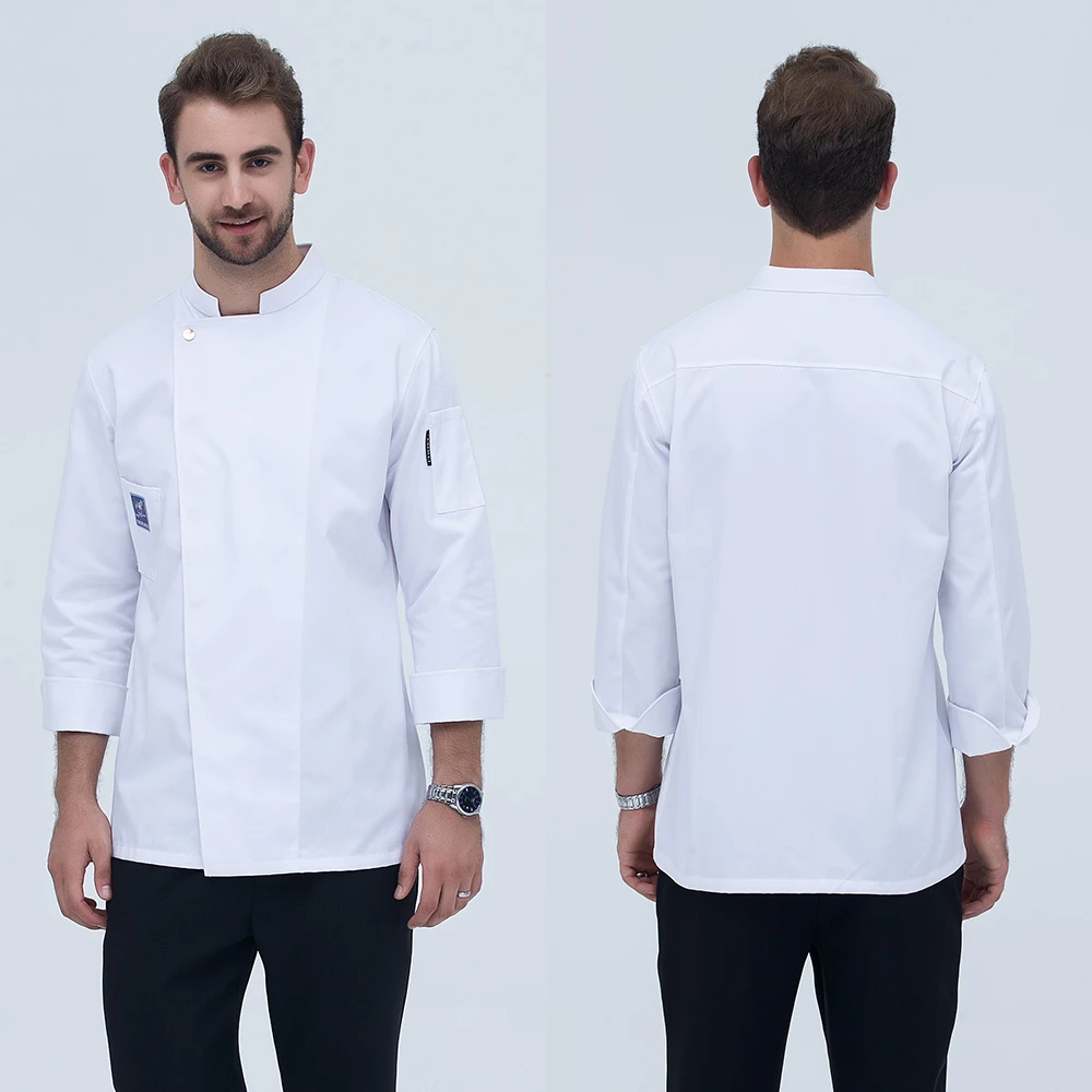 Модная одежда с длинным рукавом для шеф-повара унисекс короткая Рабочая куртка