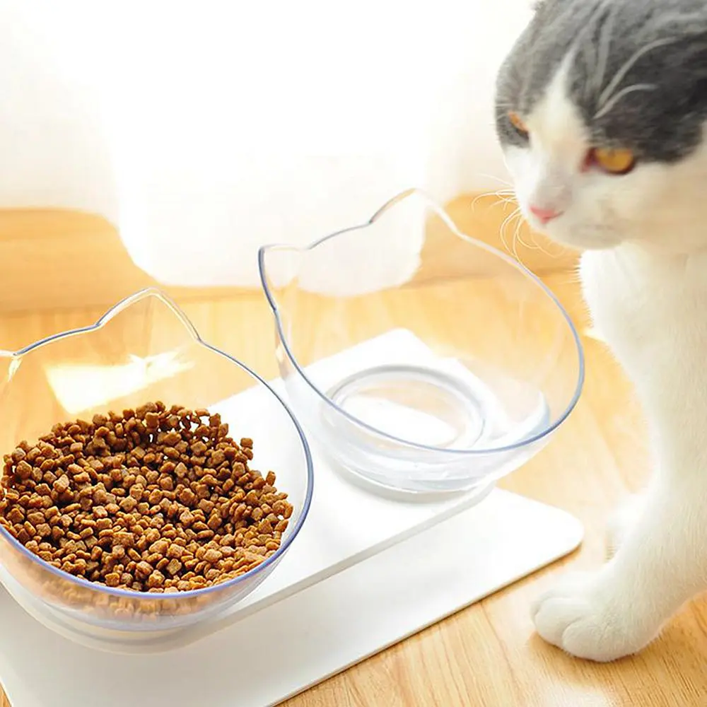 

Non-slip Double Cat Bowl Dog Bowl With Raised Stand Pet Supplies Cat Water Bowl Cat Food Bowls For Dog Feeder Pet Supplies