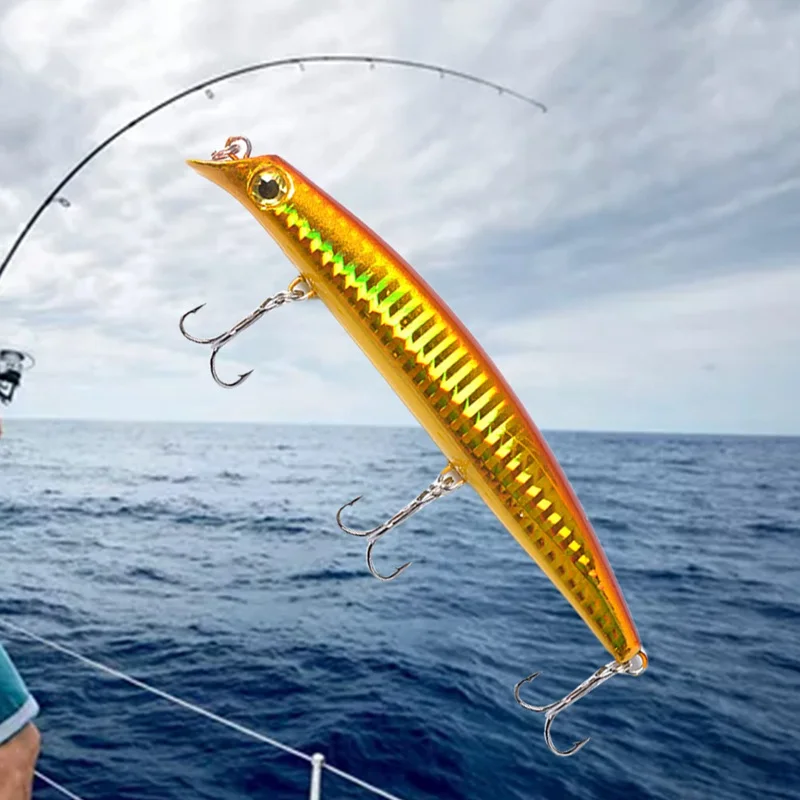 

1Pcs 12cm 15g Topwater Wobbler 3D Eyes Fishing Lure Minnow Hard Bait 3 Fish Hooks Crankbait Floating Fishing Tackle