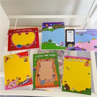 cartoon cute bear funny candy border memo pad 50 sheets colorful creative notepad personalized notes message paper stationery