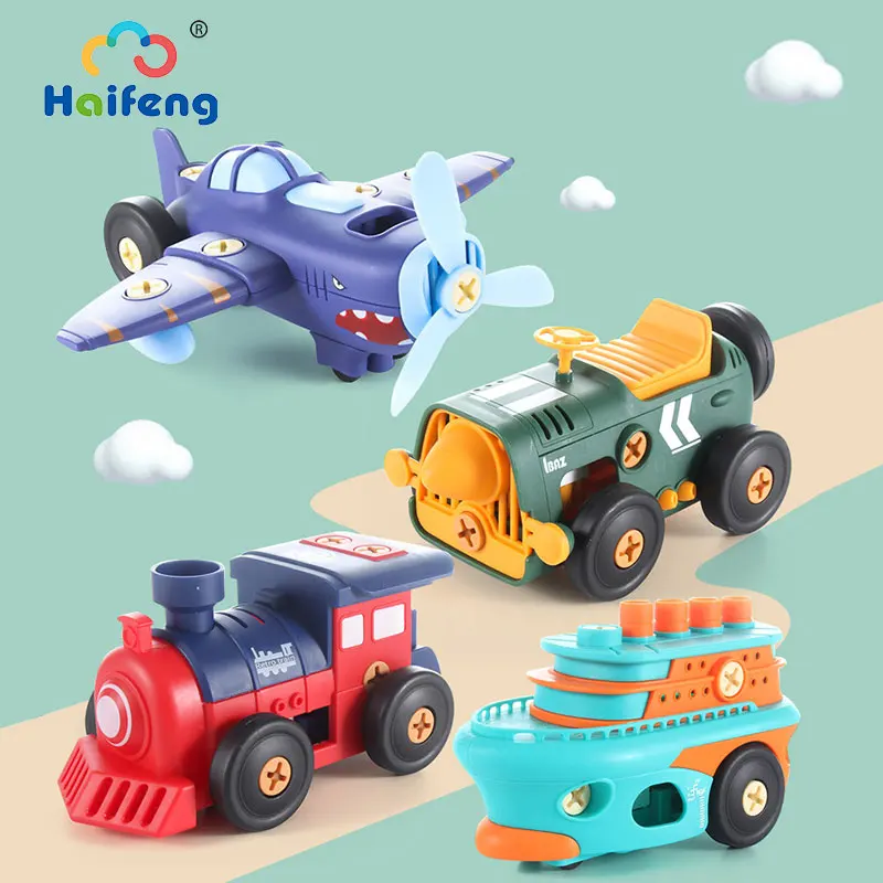 

Haifeng Disassembly Engineering Car Toy Plastic Screwdriver for Kids Screw Nut Toys Airplane Steamship Car Model Building Kit