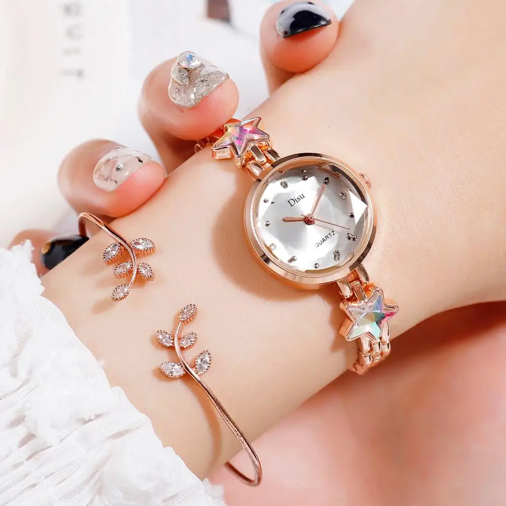 White Add Bracelet Модные роскошные часы для женщин, браслет из сплава, часы высокого качества, Сапфировая звезда, женские кварцевые часы с геометрическим циферблатом, простые часы - Цвет: White Add Bracelet
