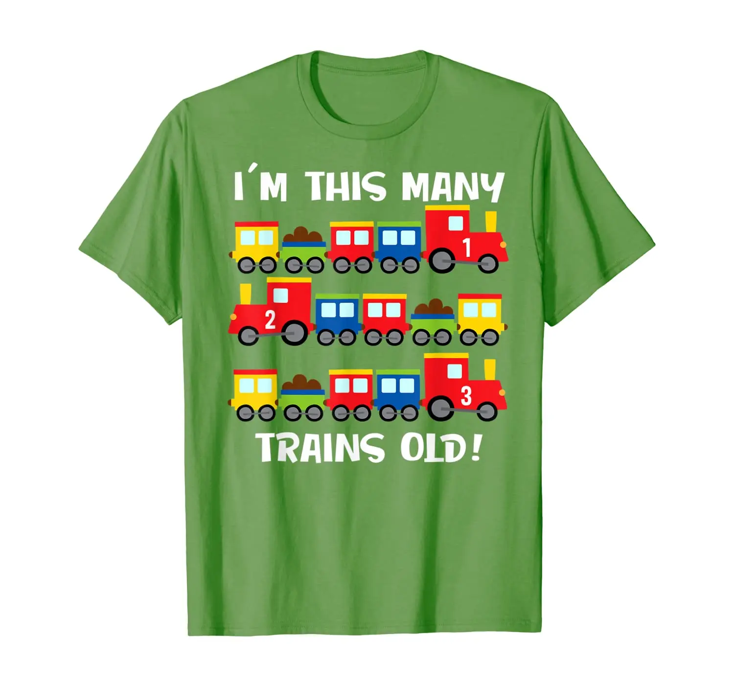 

Kids 3rd Birthday Cute Cargo Train Counting 123 Tee Toddlers