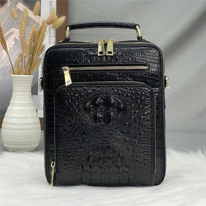 Настоящая экзотическая крокодиловая кожа Мужская маленькая Повседневная сумка