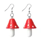 Красные Изящные Подвесные серьги в форме грибов, необычные серьги, милые, милые, свежие, ручной работы, висячие серьги для женщин, ювелирные изделия для подростков, аксессуары