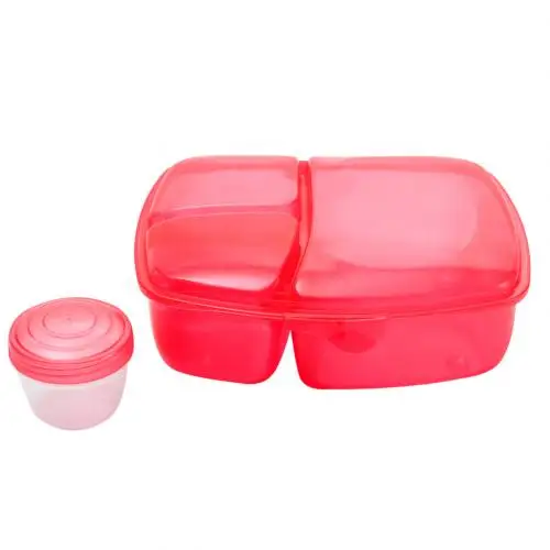 Красный Портативный 3 сетки Ланч-бокс детский пищевой контейнер многоцелевой пищевой ящик Прочный Ланчбокс Bento box домашний декор Кухонные гаджеты - Цвет: Красный