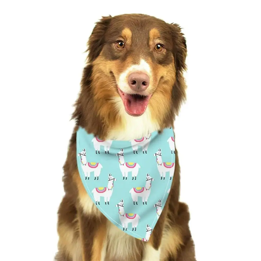 

2021 Pet Dog Cat Neck Polyester Scarf Saliva Towel Cartoon Printing Pattern Pet Accessories Supplies