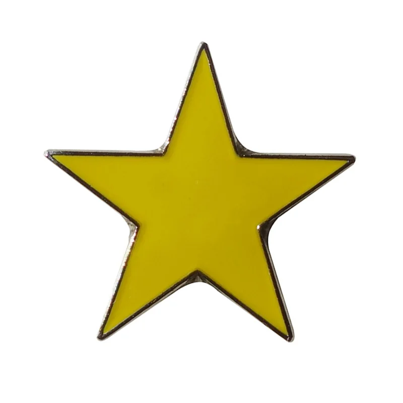 Жёлтая цветная эмалированная брошь значок в форме звезды на лацкан для джинсов