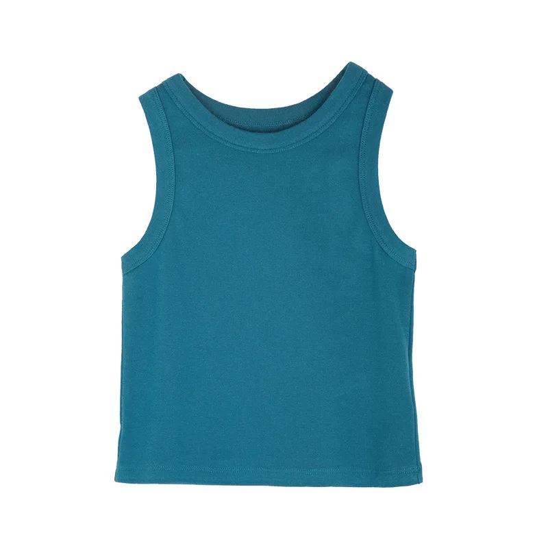 

Single Wear Inner I-Shaped Short Vest 2021 Spring and Summer New Temperament Crew Neck Cotton Bottoming Shirt