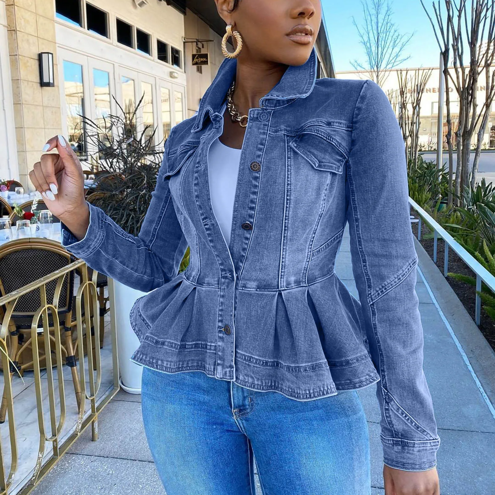 Осенняя женская джинсовая куртка женские джинсовые куртки с карманами и