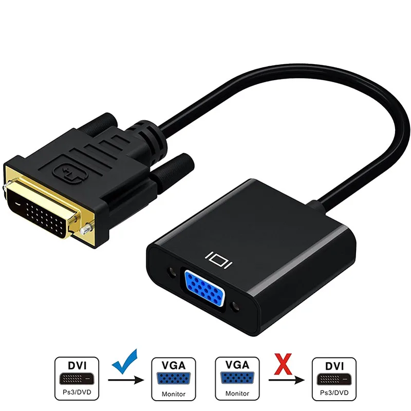 DVI D VGA конвертер Кабель адаптер 24 + 1 25 Pin Vga папа мама разъем для HD плеера ТВ PS3 PS4 ПК