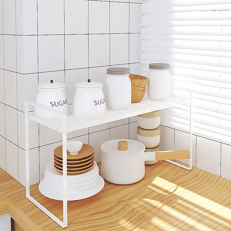 kitchen supplies layered storage rack double layer cabinet bowl and dish storage rack sink side plate drain rack countertop rack free global shipping