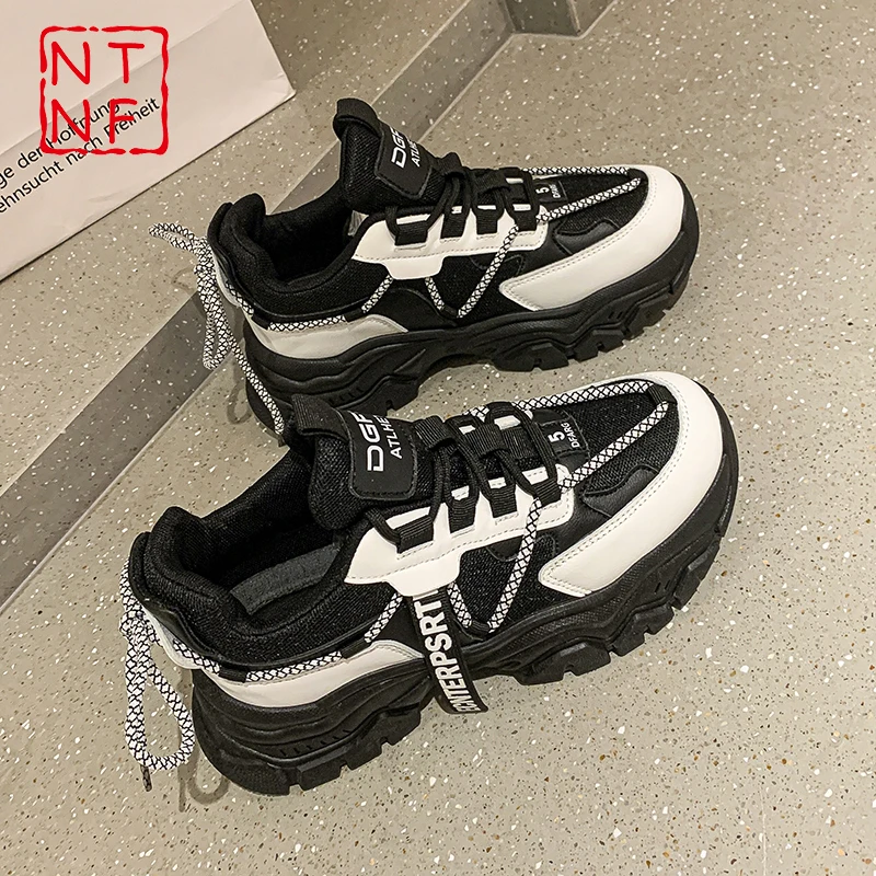 

NTNF/Новые кроссовки; Женские спортивные кроссовки; Модные повседневные дышащие кроссовки на толстой платформе; Женская обувь на массивном к...