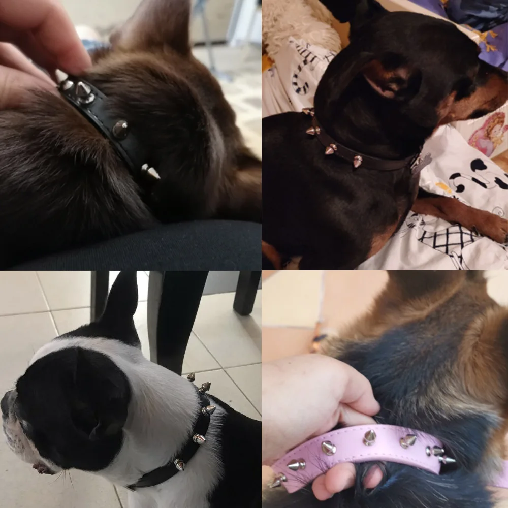 Светодиодные ошейники для собак из искусственной кожи с шипами ошейник