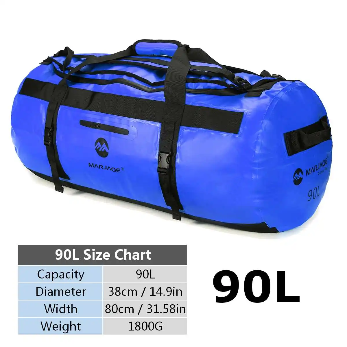 Blue 90L 90L открытый ПВХ водонепроницаемый мешок сухой мешок для хранения для рафтинга каноэ катание на лодках Каякинг речной поход плавание дорожная сумка - Цвет: Blue 90L
