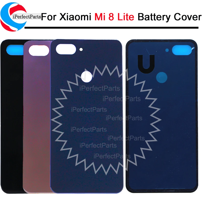 Новый задний корпус для Xiaomi Mi 8 Lite стеклянная задняя крышка батарейного отсека