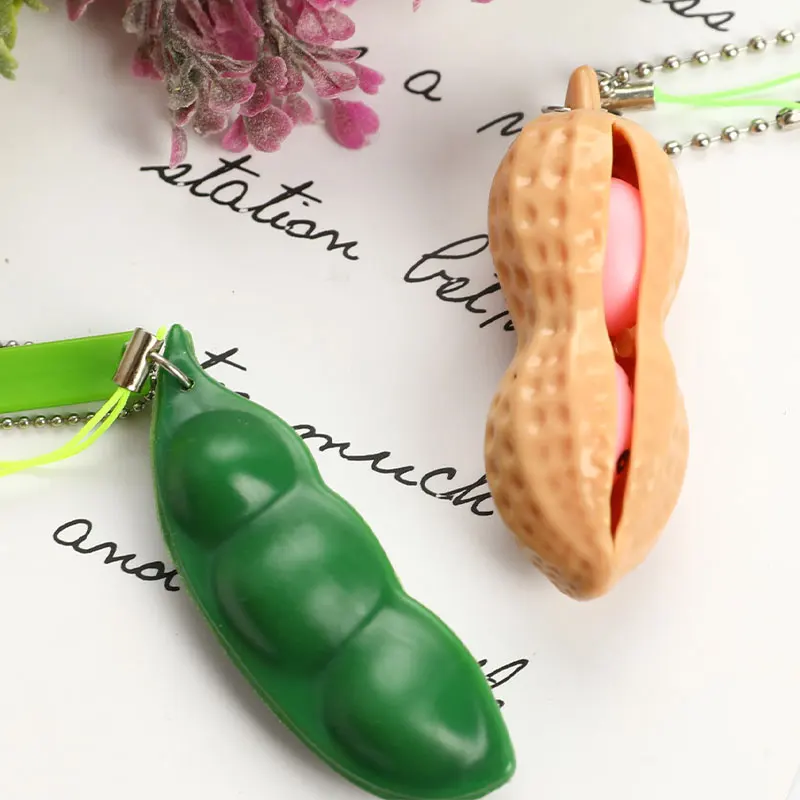 

Infinite Peanut Edamame Toys Peas Beans Keychain Pops It Fidget Squishy Decompression Squeeze Antistress Figet Stress Popper Toy