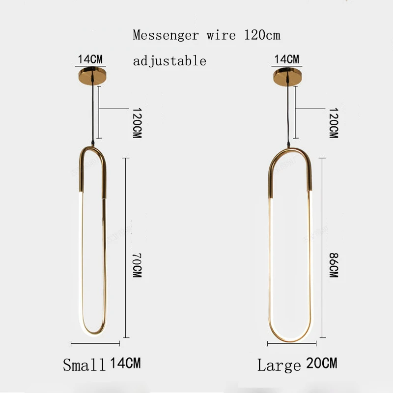 

Modern Energy Saving Pendant Lamp 110V 220V Iron U Style Gold Pendant Lights Study Lamp Lighting Fixture For Bar Living Room