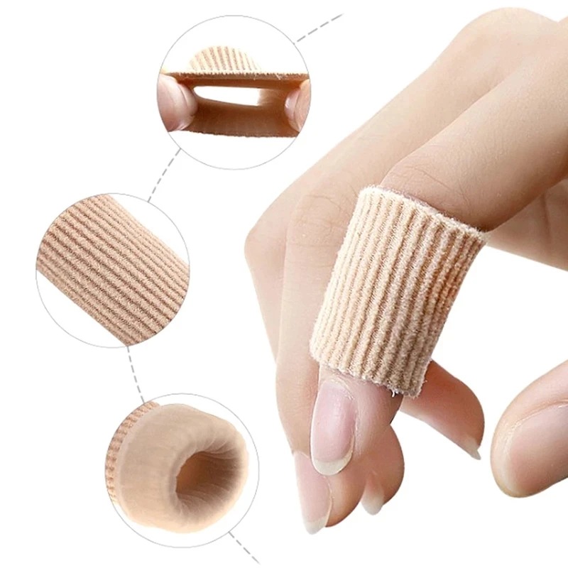 

2pcs=1pair Silicone Fabric Finger Toe Protector Separator Soft Pedicure Corn Callus Remover Hand Pain Relief Tube Foot Care Tool