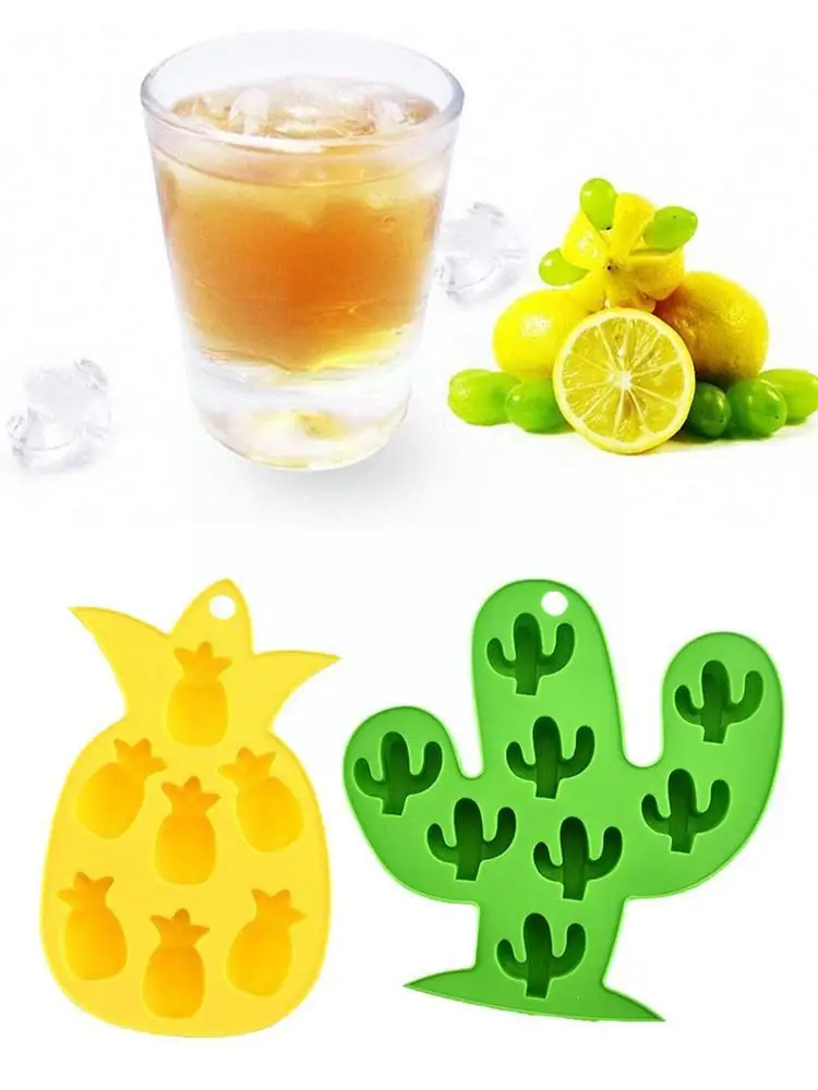 

Cute Summer Pineapple Cactus Shape Ice Cube Tray Silicone For Baking Cube Mold Cube Maker Ice Ice Mold Fruit Cream Mold B4R3
