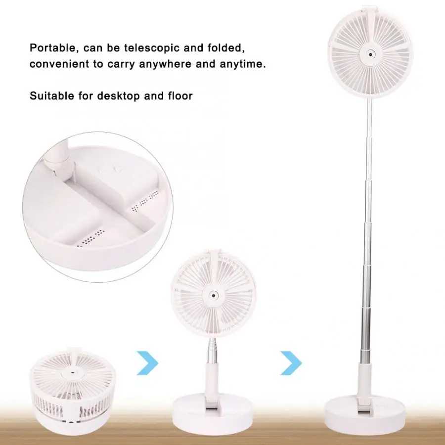 

Portable USB Fans Telescopic Foldable Mini Fan Electric LED Fan Air Conditioner Cooler USB Rechargeable Small Desk Table Fans