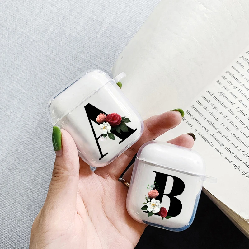Прозрачные милые аксессуары для наушников с цветами, чехол для Apple airpods Pro, чехлы с буквой R Of Initial для Airpod Pro 3, силиконовые чехлы