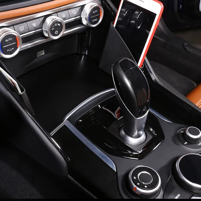 center console side storage box car stickers for 2015 2019 alfa romeo giulia card case phone holder interior accessories free global shipping