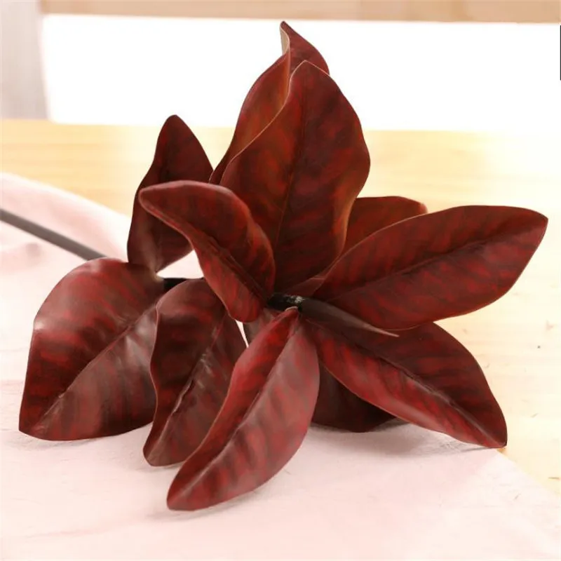 

8Pcs Fake Single Stem Magnolia Leaf 28.35" Length Simulation Real Touch Greenery for Wedding Home Decorative Artificial Plants