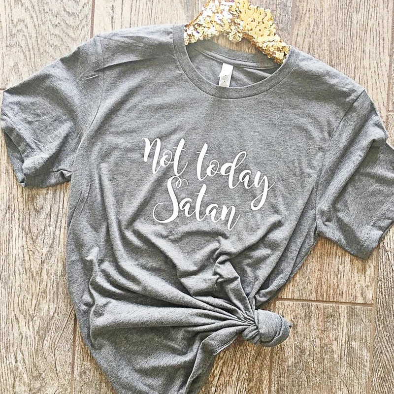Not Today Satan женская футболка с христианскими текстами и вера повседневный комплект