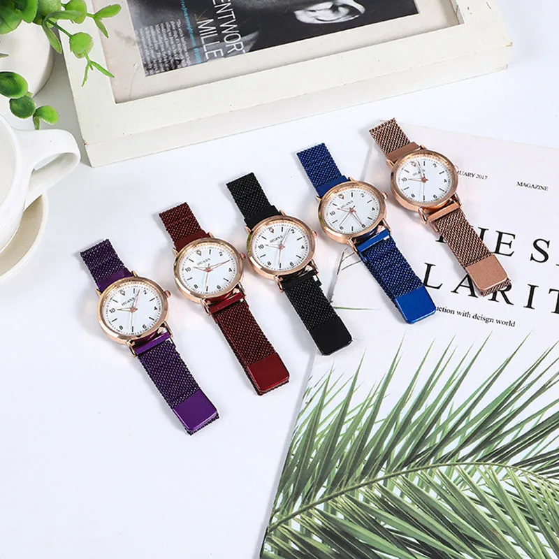 

Fashion hot-selling simple starry sky ladies quartz watch digital color matching magnet clasp ladies watch