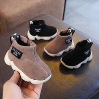 childrens boots winter genuine leather solid color soft bottom padded childrens shoes 0 3 years old baby warm sports shoes