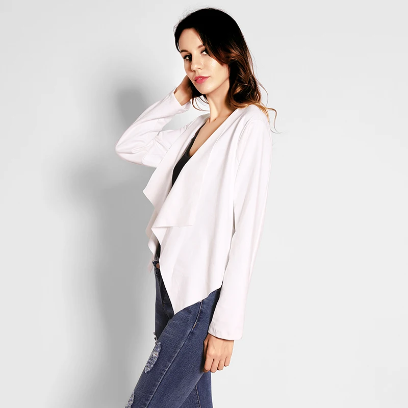 

High Street Women Long Sleeve Solid Open Stitch Regular Slim Jacket Autumn Female Polyester Clothing Fashion Slim Coat
