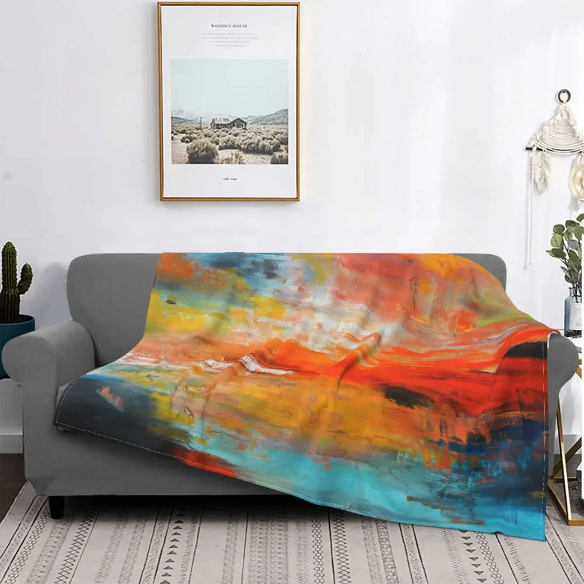 

Manta abstracta roja con paisaje al atardecer, colcha para cama a cuadros, Picnic, Sudadera con capucha, manta textil de lujo pa