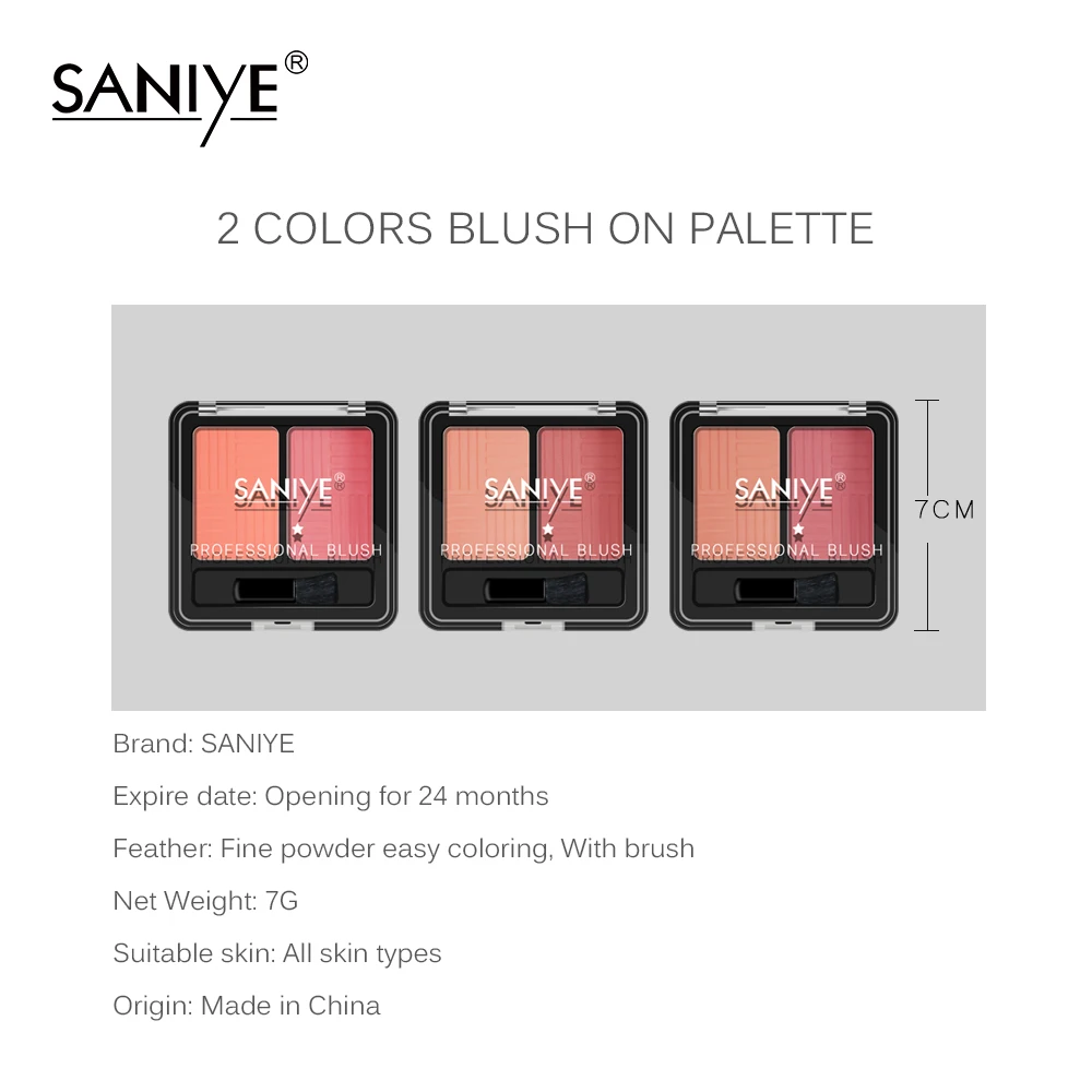 SANIYE натуральные Румяна для лица Запеченные Основа 2 цвета Минеральные румяна