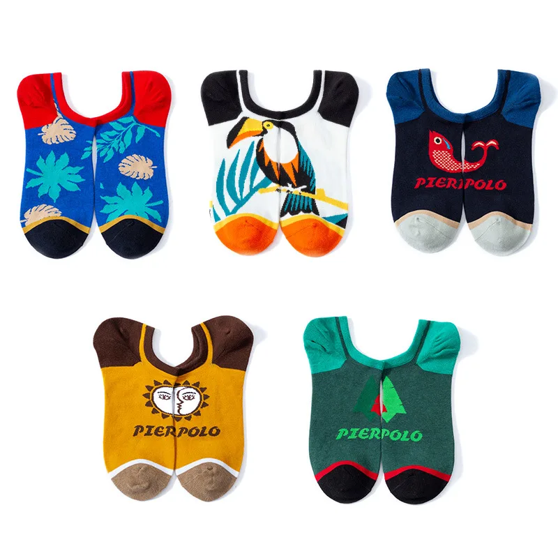 Мужские летние хлопковые носки PIER POLO повседневные Мягкие короткие забавные по